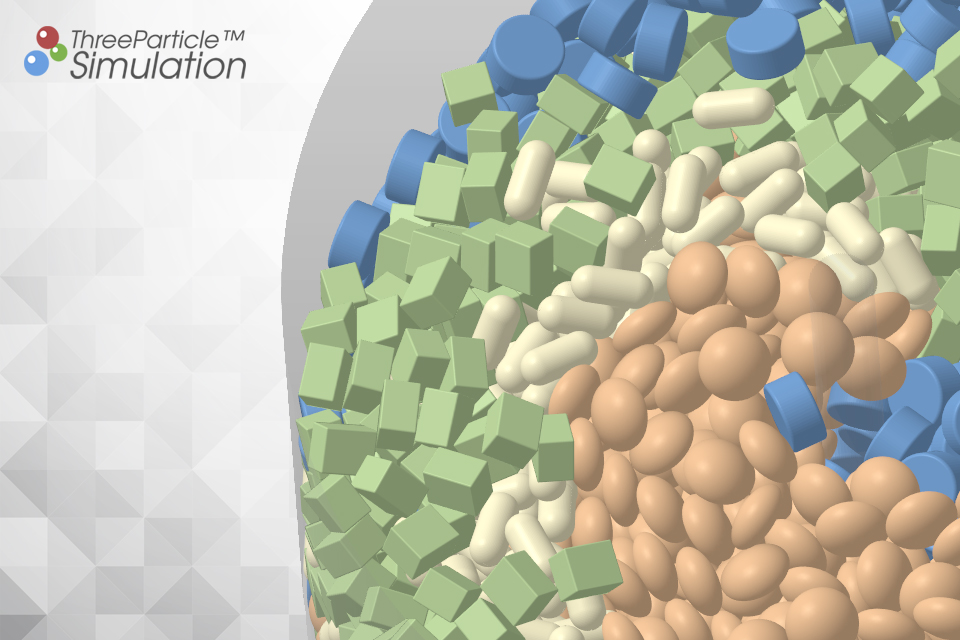 Mixing several shape types with each other in particle simulation of DEM