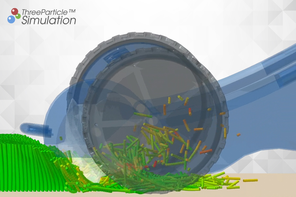 Agricultural equipment design of a lawn mower with flexible fiber particles