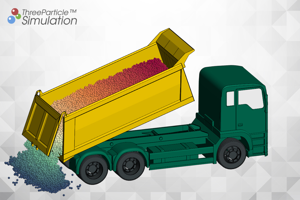 Unloading simulation of a dump truck body with cohesive material