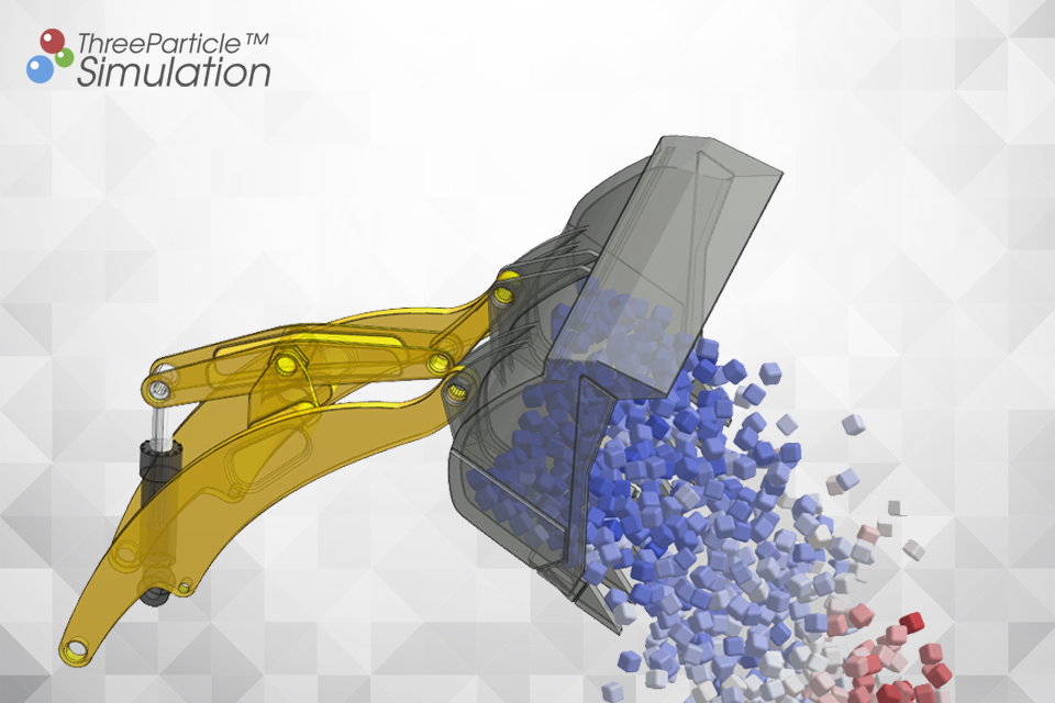 Mulit-body dynamics simulation of a wheel loader interacting with blocky particles